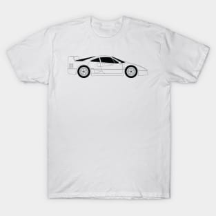 F40 Type 120 Black Outline T-Shirt